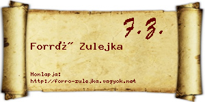 Forró Zulejka névjegykártya